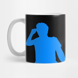 Facing Left Blue Silhouette Mug